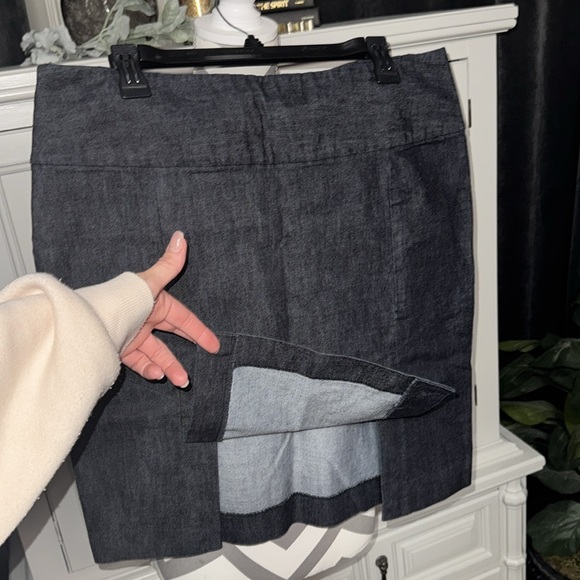 Dark Navy Knee Length Pencil Denim Skirt by Gap - Size 14 - Picture 7 of 13